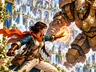 War of Words promotional artwork with a warrior and golden guardian